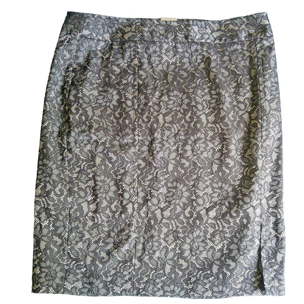 NWT Worthington Black and White Flower Pencil Skirt Modern Fit Size 16